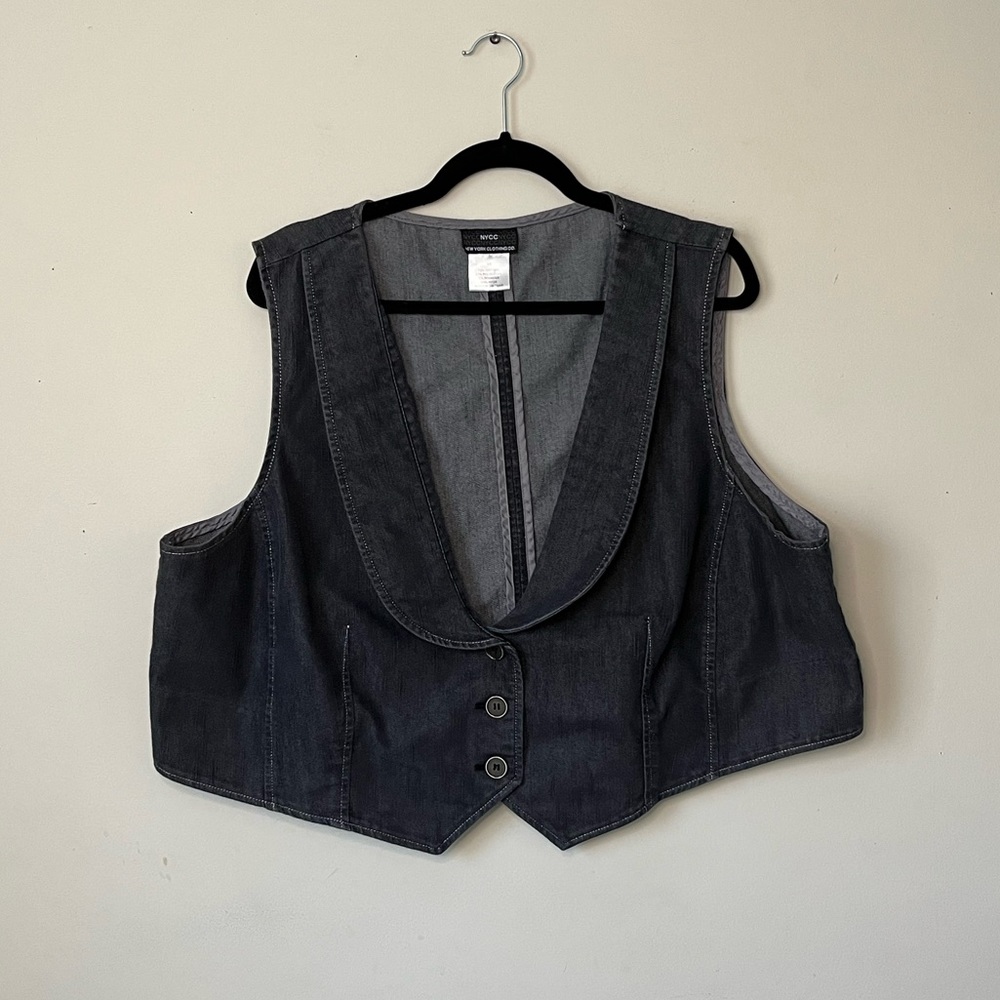 Vintage grey denim waist coat vest